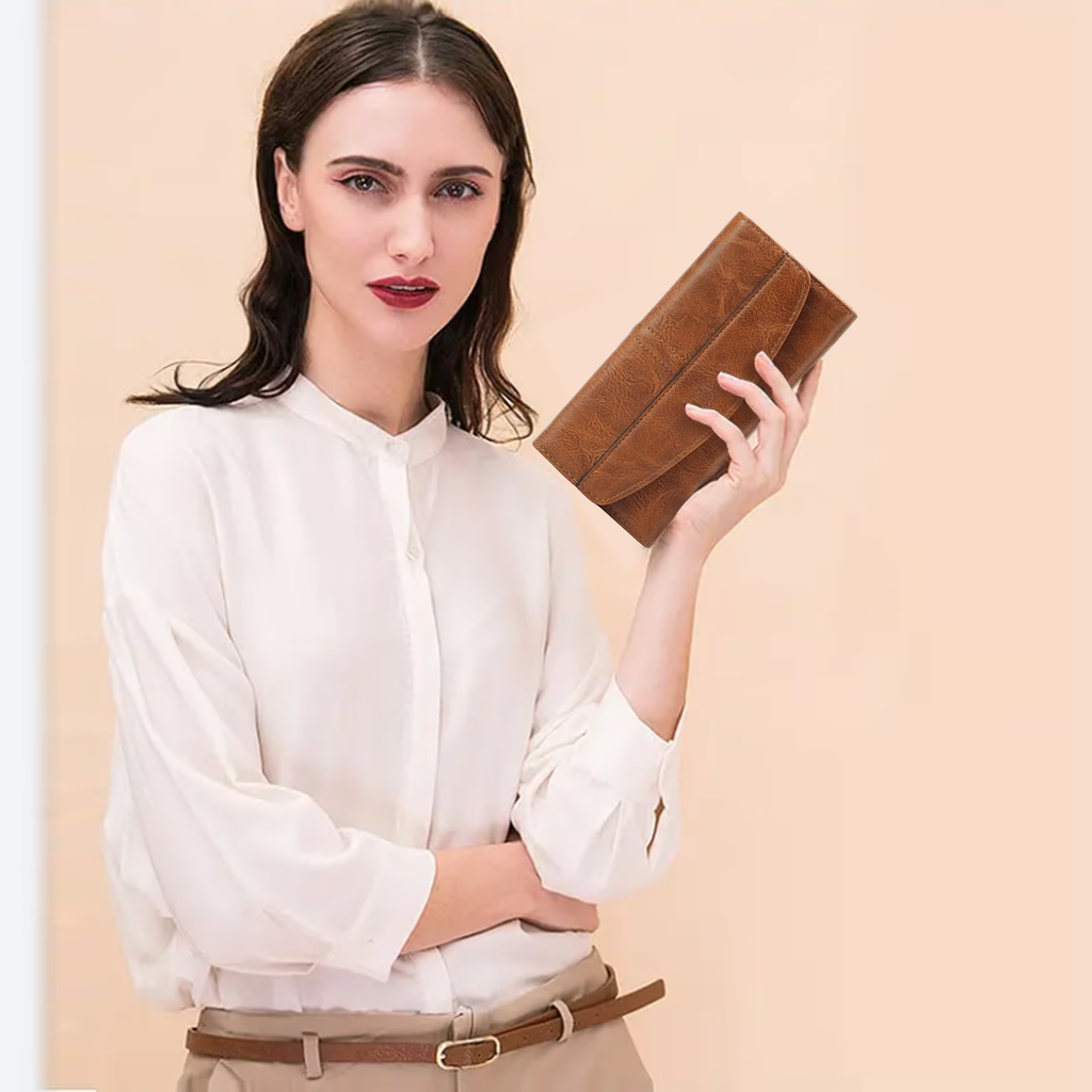 LOUEBICA Womens Wallet Large Capacity Leather RFID Blocking Wallets for Women Clutch Credit Card Holder with Zipper Pocket