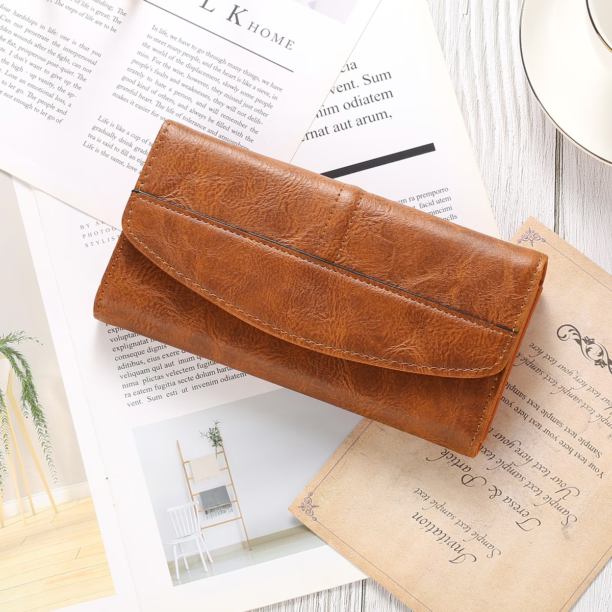 LOUEBICA Womens Wallet Large Capacity Leather RFID Blocking Wallets for Women Clutch Credit Card Holder with Zipper Pocket