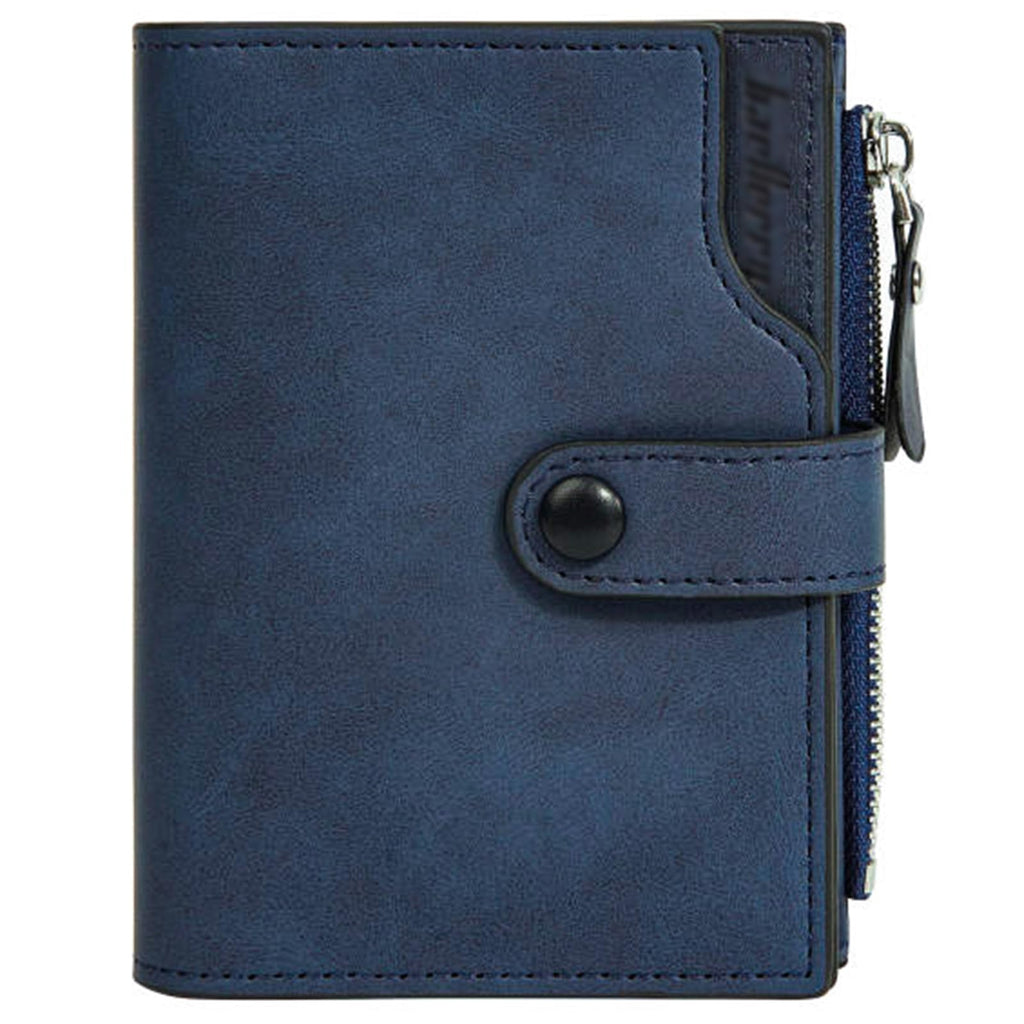 LOUEBICA Wallet for Men Large Capacity Leather RFID Blocking Trifold Wallet with 2 ID Windows and 15 Card Holders