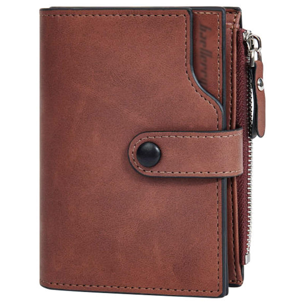 LOUEBICA Wallet for Men Large Capacity Leather RFID Blocking Trifold Wallet with 2 ID Windows and 15 Card Holders