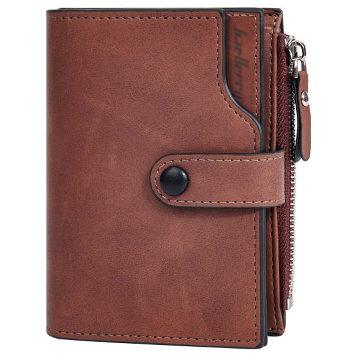 LOUEBICA Wallet for Men Large Capacity Leather RFID Blocking Trifold Wallet with 2 ID Windows and 15 Card Holders