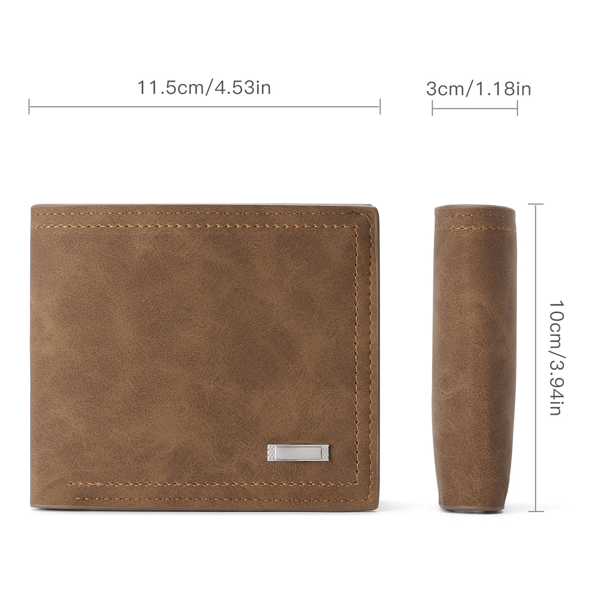 LOUEBICA Mens Wallet Leather RFID Blocking Large Capacity Trifold Wallet for Men with 10 Card Holders