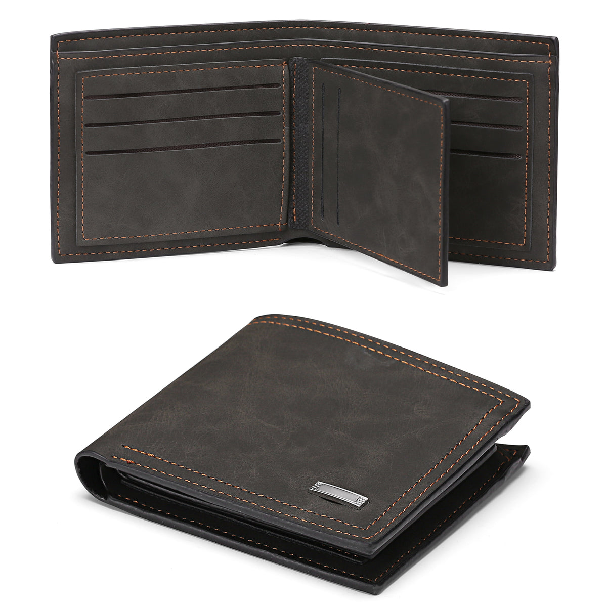 LOUEBICA Mens Wallet Leather RFID Blocking Large Capacity Trifold Wallet for Men with 10 Card Holders