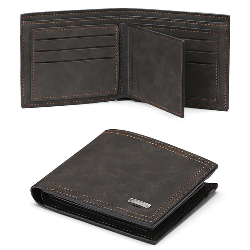 LOUEBICA Mens Wallet Leather RFID Blocking Large Capacity Trifold Wallet for Men with 10 Card Holders
