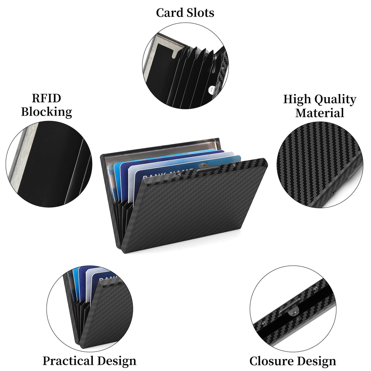 LOUEBICA RFID Stainless Steel Credit Card Wallet Slim Metal Business Card Holder for Women Men