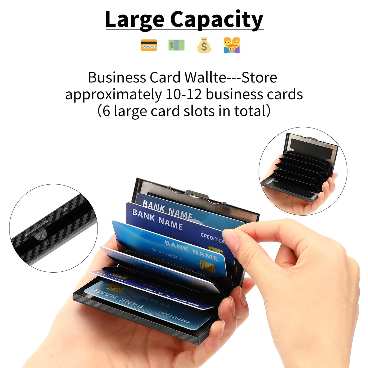 LOUEBICA RFID Stainless Steel Credit Card Wallet Slim Metal Business Card Holder for Women Men
