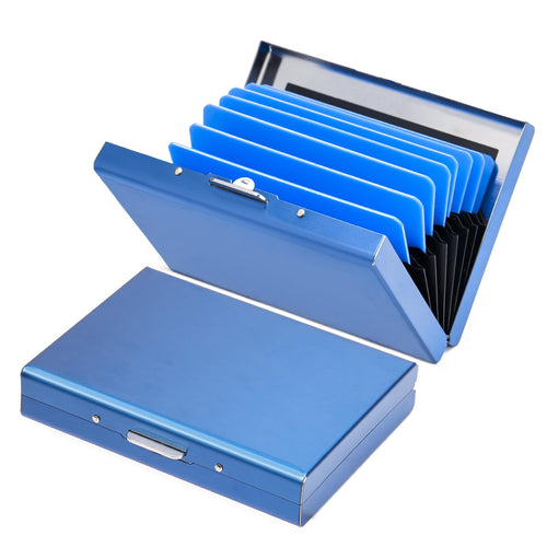 LOUEBICA Credit Card Holder Wallet Stainless Steel Card Case RFID Blocking Business Card Holder Protector for Women Men