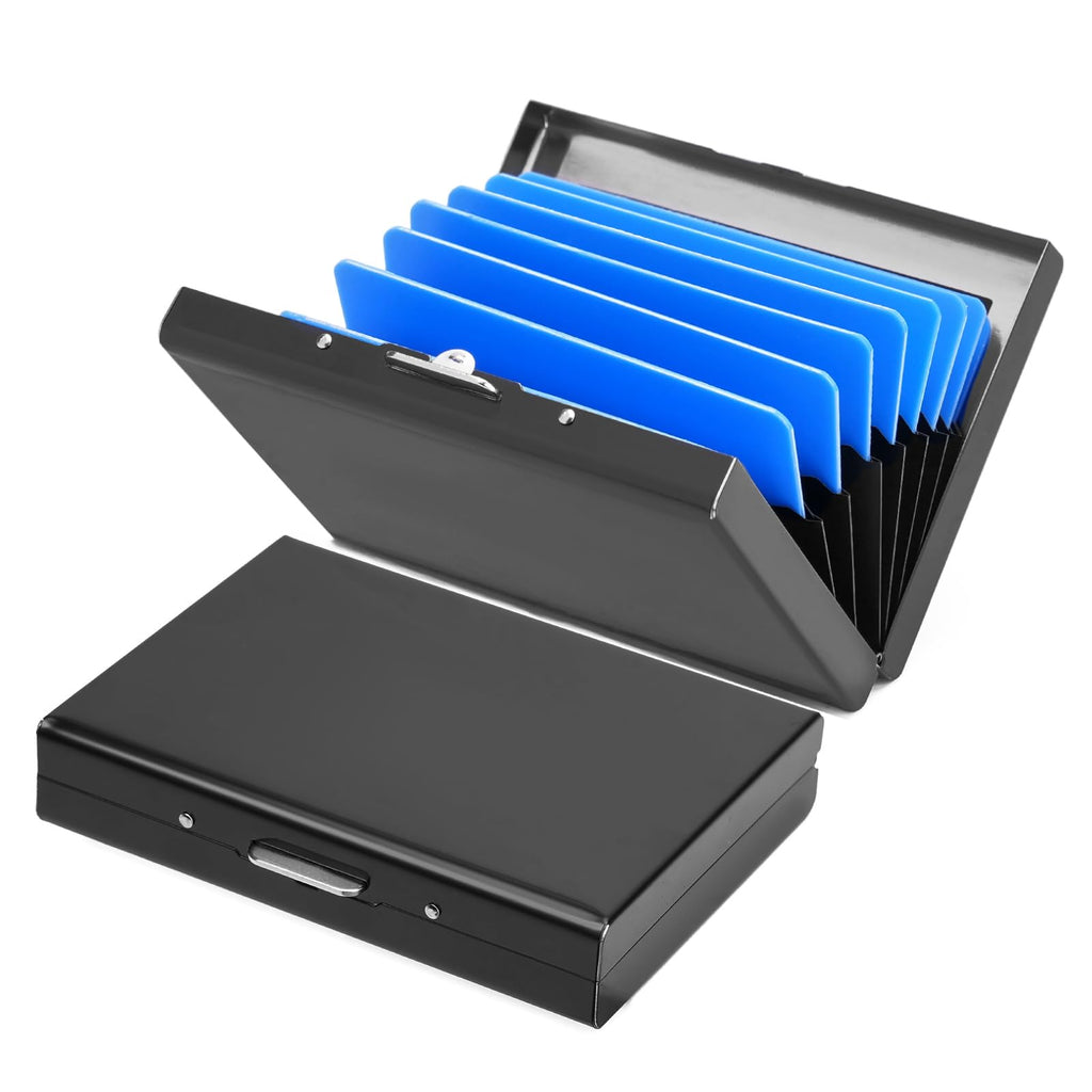 LOUEBICA Credit Card Holder Wallet Stainless Steel Card Case RFID Blocking Business Card Holder Protector for Women Men
