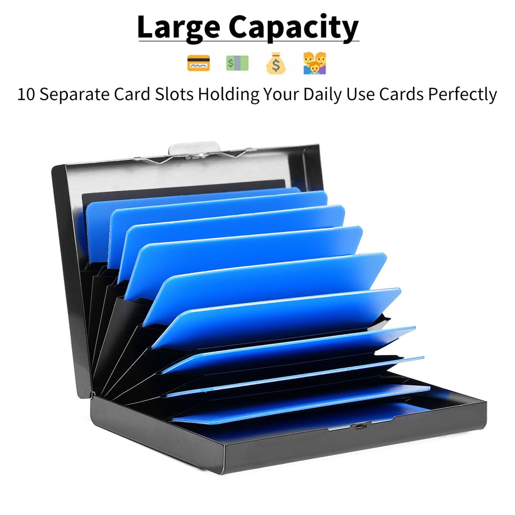 LOUEBICA Credit Card Holder Wallet Stainless Steel Card Case RFID Blocking Business Card Holder Protector for Women Men