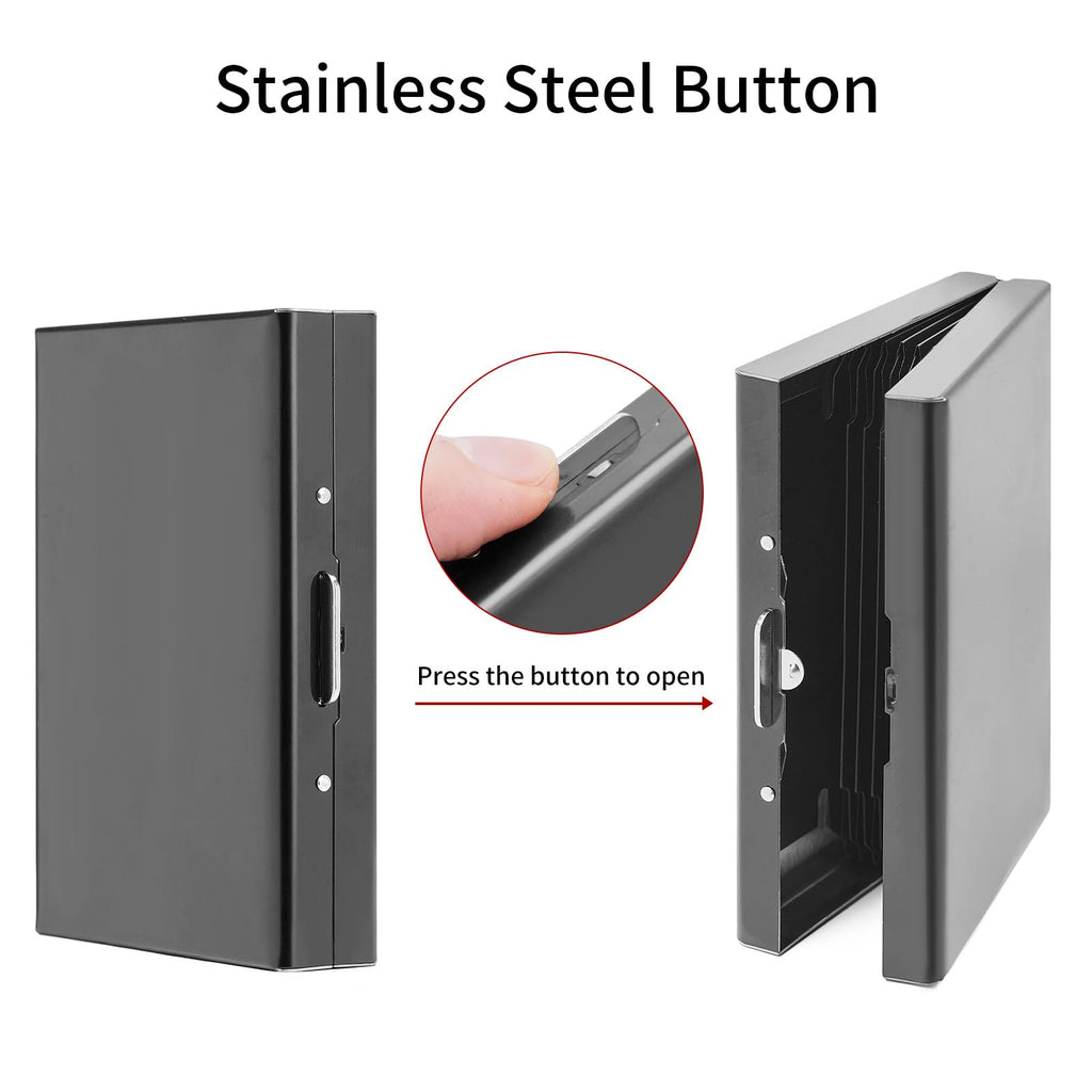 LOUEBICA Credit Card Holder Wallet Stainless Steel Card Case RFID Blocking Business Card Holder Protector for Women Men
