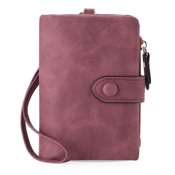 LOUEBICA Small Wallets for Women Leather Bifold RFID Blocking Card Holder Compact Wallet Women with Zipper Coin Pocket