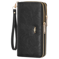 LOUEBICA Wallet for Women Clutch Double Zip Around Credit Card Holder Leather Women's Wallet Large Capacity