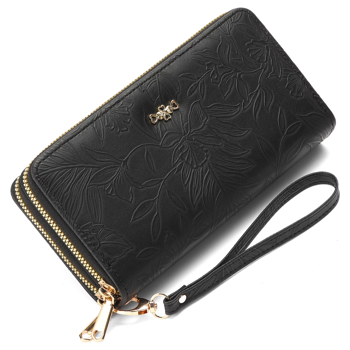 LOUEBICA Wallet for Women Clutch Double Zip Around Credit Card Holder Leather Women's Wallet Large Capacity