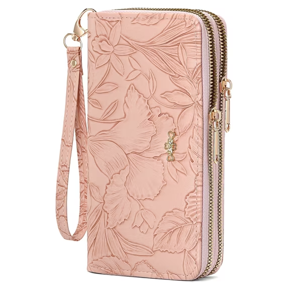 LOUEBICA Wallet for Women Clutch Double Zip Around Credit Card Holder Leather Women's Wallet Large Capacity