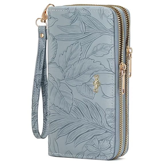 LOUEBICA Wallet for Women Clutch Double Zip Around Credit Card Holder Leather Women's Wallet Large Capacity