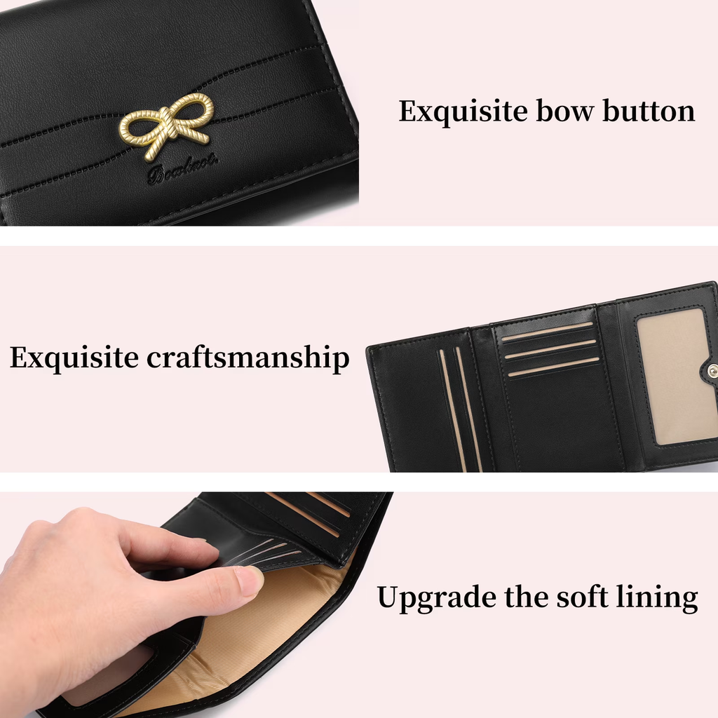 LOUEBICA Small Wallets Cute Coquette Bow Wallet ID Credit Card Holder for Women Girls