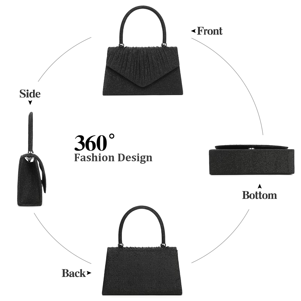 LOUEBICA Evening Bag Sparkly Clutch Purses for Women Wedding Party Women's Shoulder Bag Crossbody Handbags