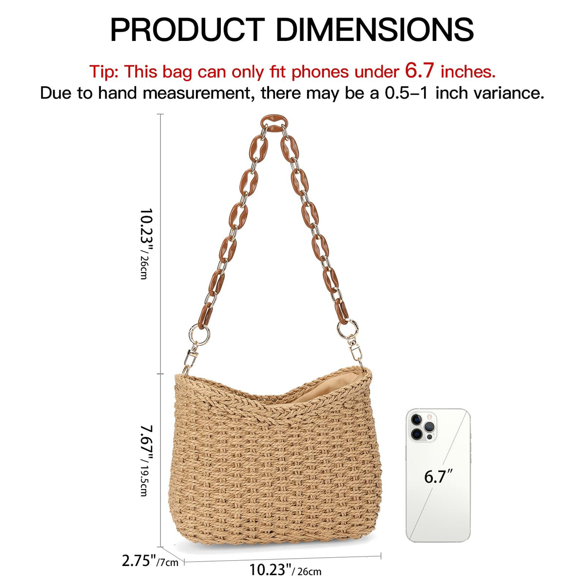 LOUEBICA Straw Summer Purses for Women, Cute Woven Beach Shoulder Bag for Vacation