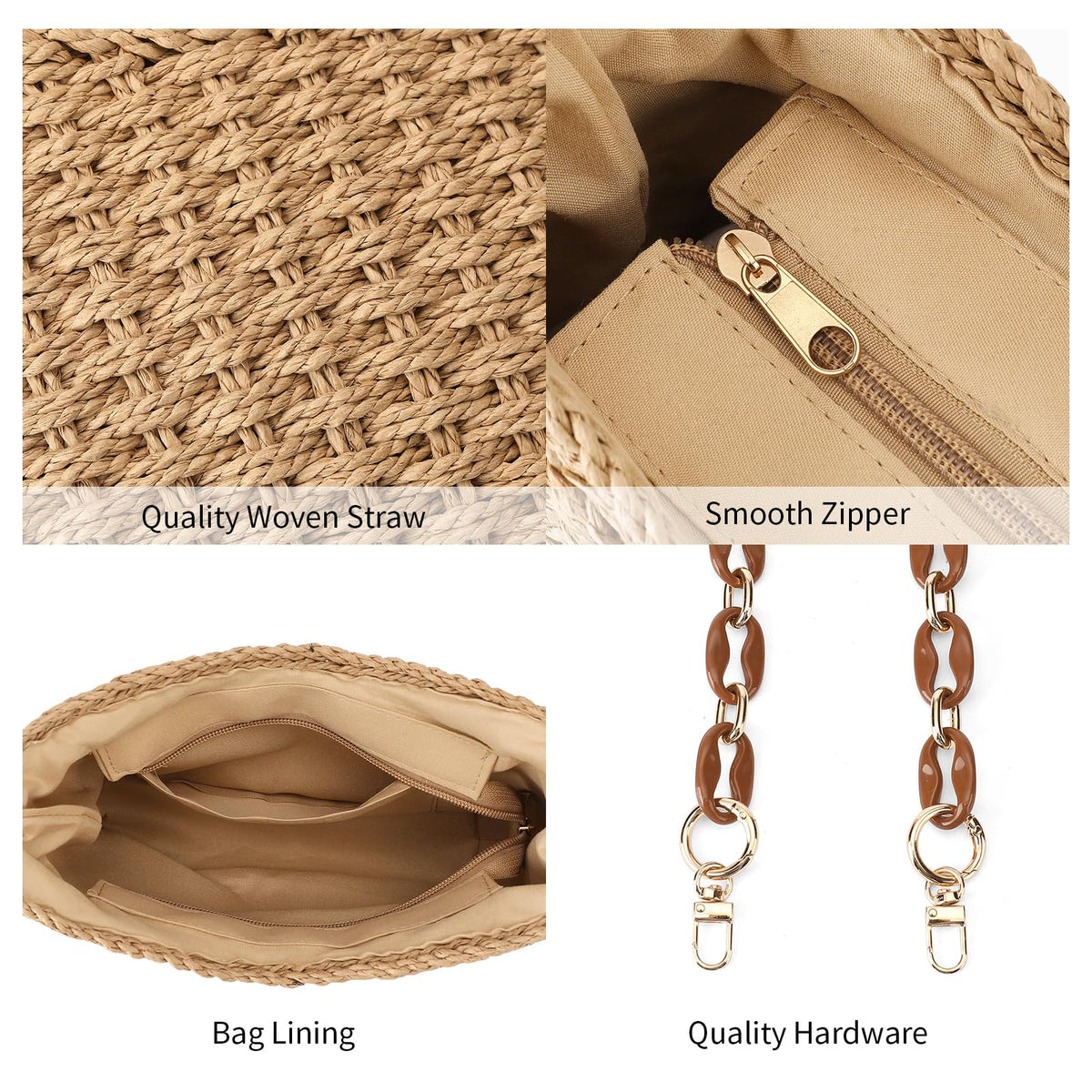LOUEBICA Straw Summer Purses for Women, Cute Woven Beach Shoulder Bag for Vacation