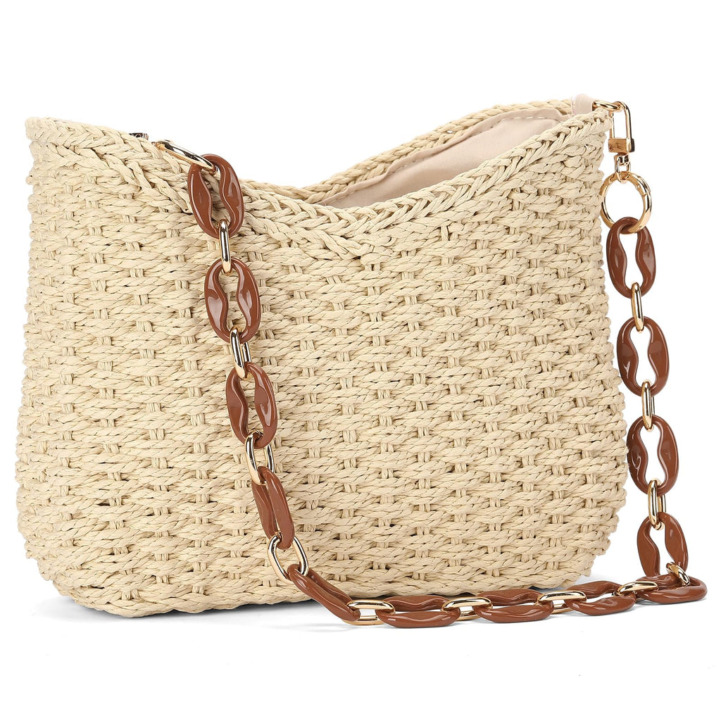 LOUEBICA Straw Summer Purses for Women, Cute Woven Beach Shoulder Bag for Vacation