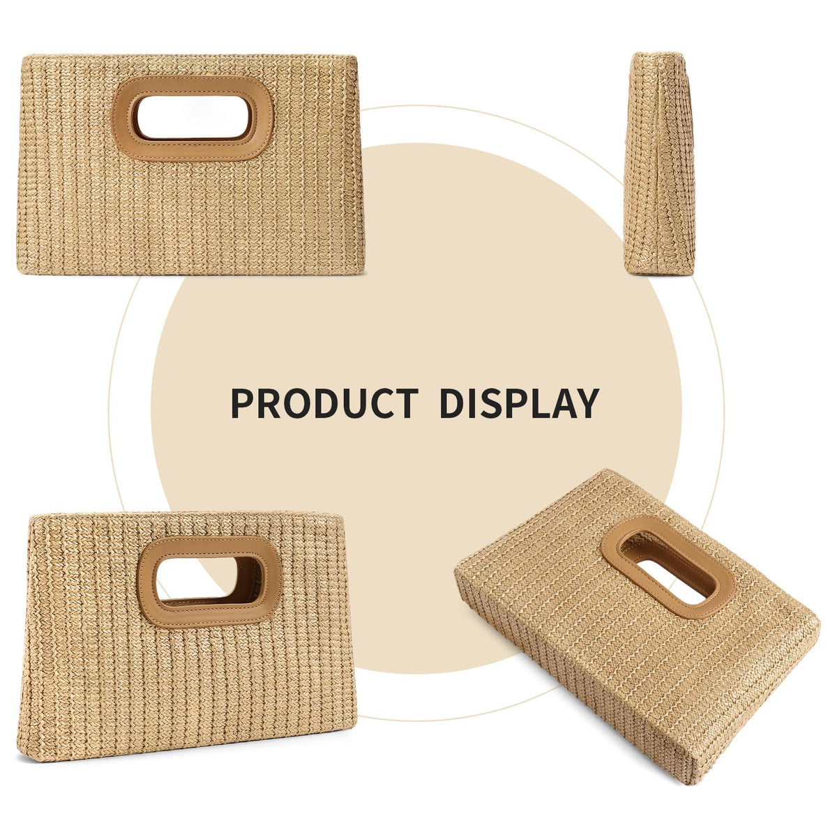 LOUEBICA Straw Clutch Handbags Summer Clutch Woven Boho Beach Bags Straw Purses for Women