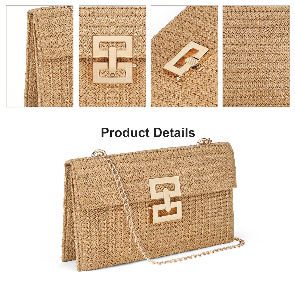 LOUEBICA Straw Shoulder Bag for Women Straw Purse for Woven Envelope Bag Summer Purses for Women 2026 Vacation Handbags