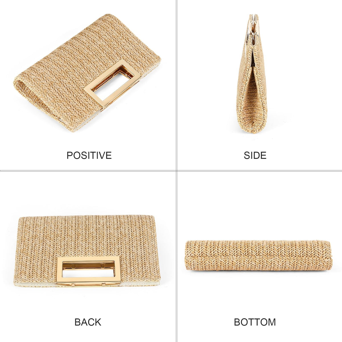 LOUEBICA Straw Clutch Handbags Summer Clutch Woven Boho Beach Bags Straw Purses for Women
