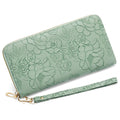 LOUEBICA Wallet Women Clutch Leather Wristlet Wallet Fashion Embossed RFID Blocking Credit Card Holder with Strap