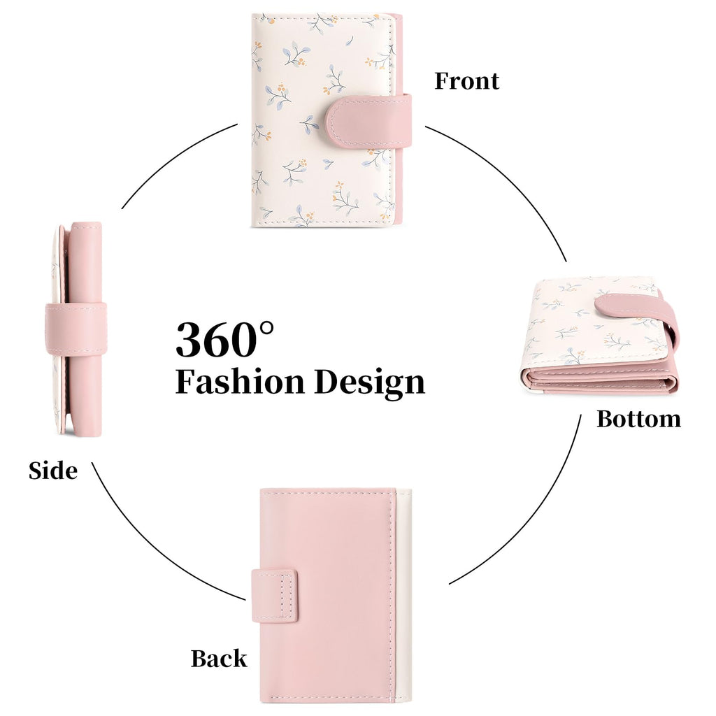 LOUEBICA Small Wallets for Women Trifold Vegan Leather Wallet RFID Blocking Card Holders with ID Window