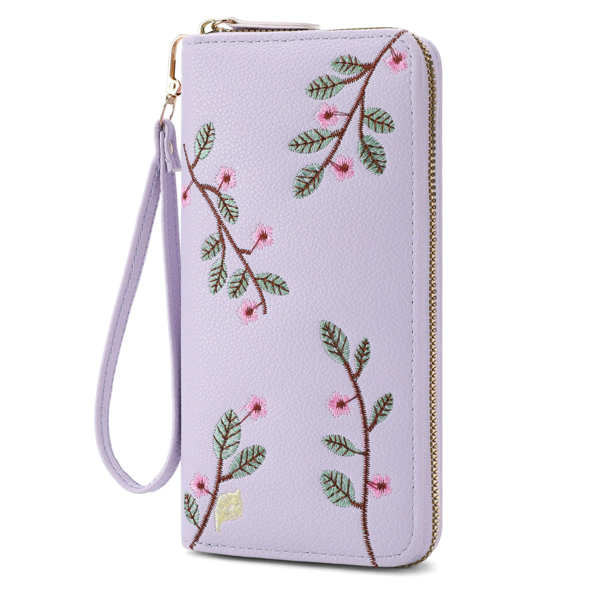 LOUEBICA Wallet Women Clutch Leather Wristlet Wallet Fashion Embossed RFID Blocking Credit Card Holder with Strap
