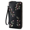 LOUEBICA Wallet Women Clutch Leather Wristlet Wallet Fashion Embossed RFID Blocking Credit Card Holder with Strap