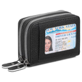LOUEBICA Credit Card Holder Wallet RFID Blocking Leather Small Wallet for Women Double Zipper Wallet with ID Window