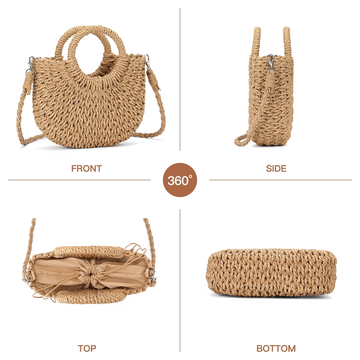 LOUEBICA Small Straw Crossbody Bag for Women Woven Summer Shoulder Phone Purse Beach Handbag for Vacation