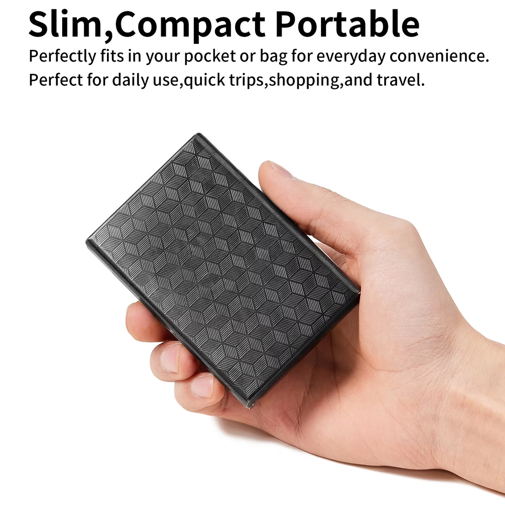 LOUEBICA Slim Credit Card Holder RFID Blocking Credit Card Stainless Steel Metal Wallet Business Card Cases with 6 Slots Men for Women