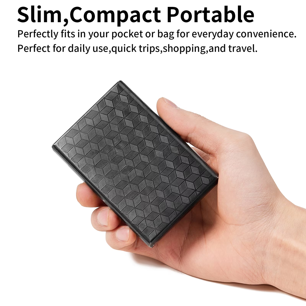 LOUEBICA Slim Credit Card Holder RFID Blocking Credit Card Stainless Steel Metal Wallet Business Card Cases with 6 Slots Men for Women