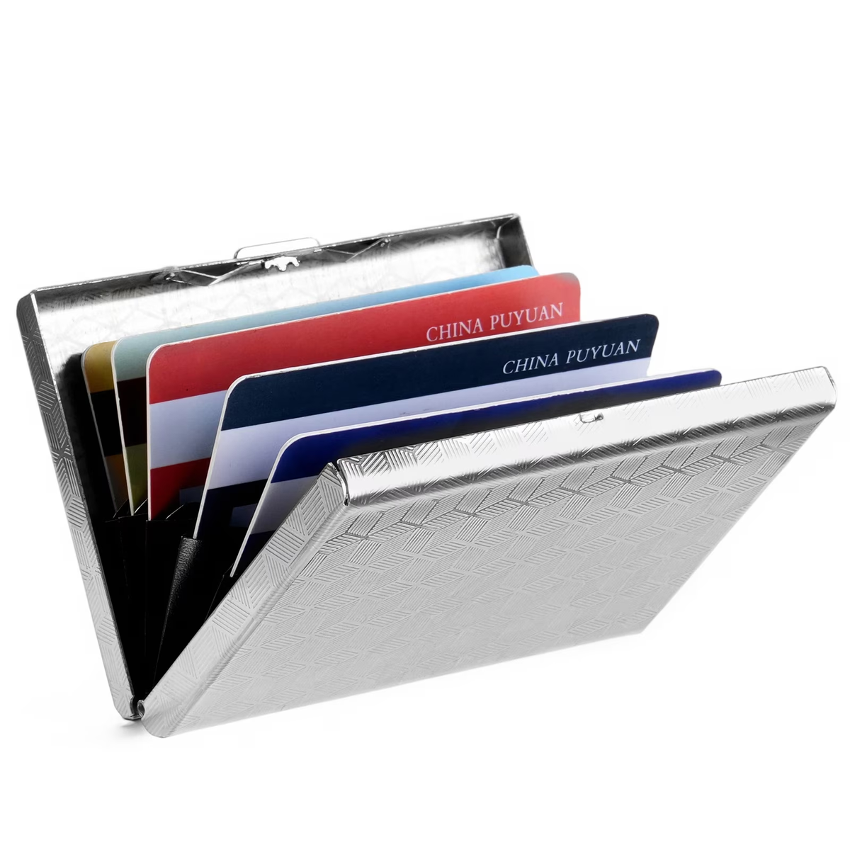 LOUEBICA Slim Credit Card Holder RFID Blocking Credit Card Stainless Steel Metal Wallet Business Card Cases with 6 Slots Men for Women