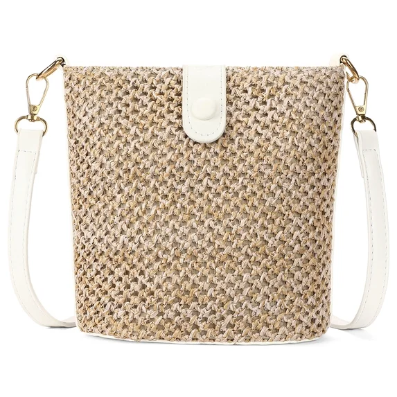 LOUEBICA Small Straw Crossbody Bag for Women Woven Summer Shoulder Phone Purse Beach Handbag for Vacation