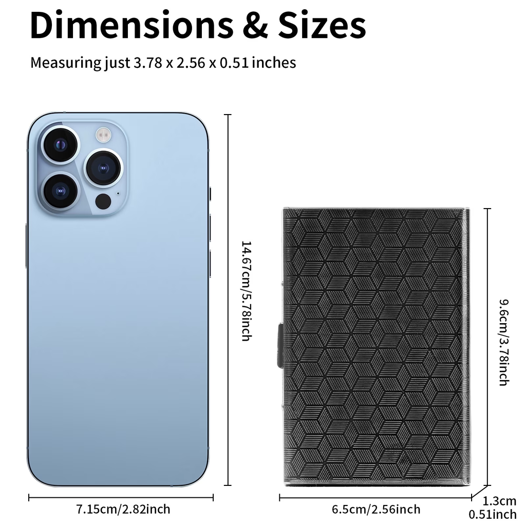 LOUEBICA Slim Credit Card Holder RFID Blocking Credit Card Stainless Steel Metal Wallet Business Card Cases with 6 Slots Men for Women