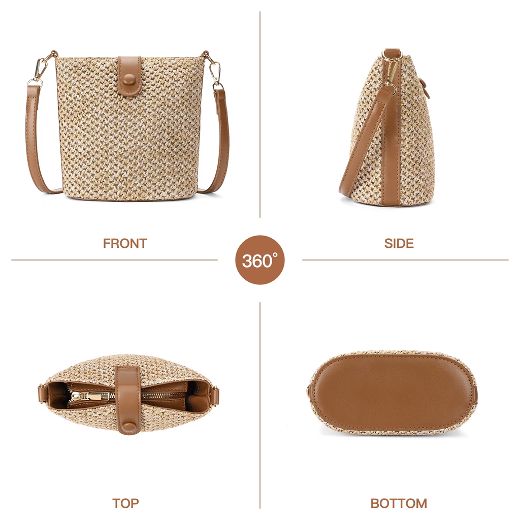 LOUEBICA Small Straw Crossbody Bag for Women Woven Summer Shoulder Phone Purse Beach Handbag for Vacation