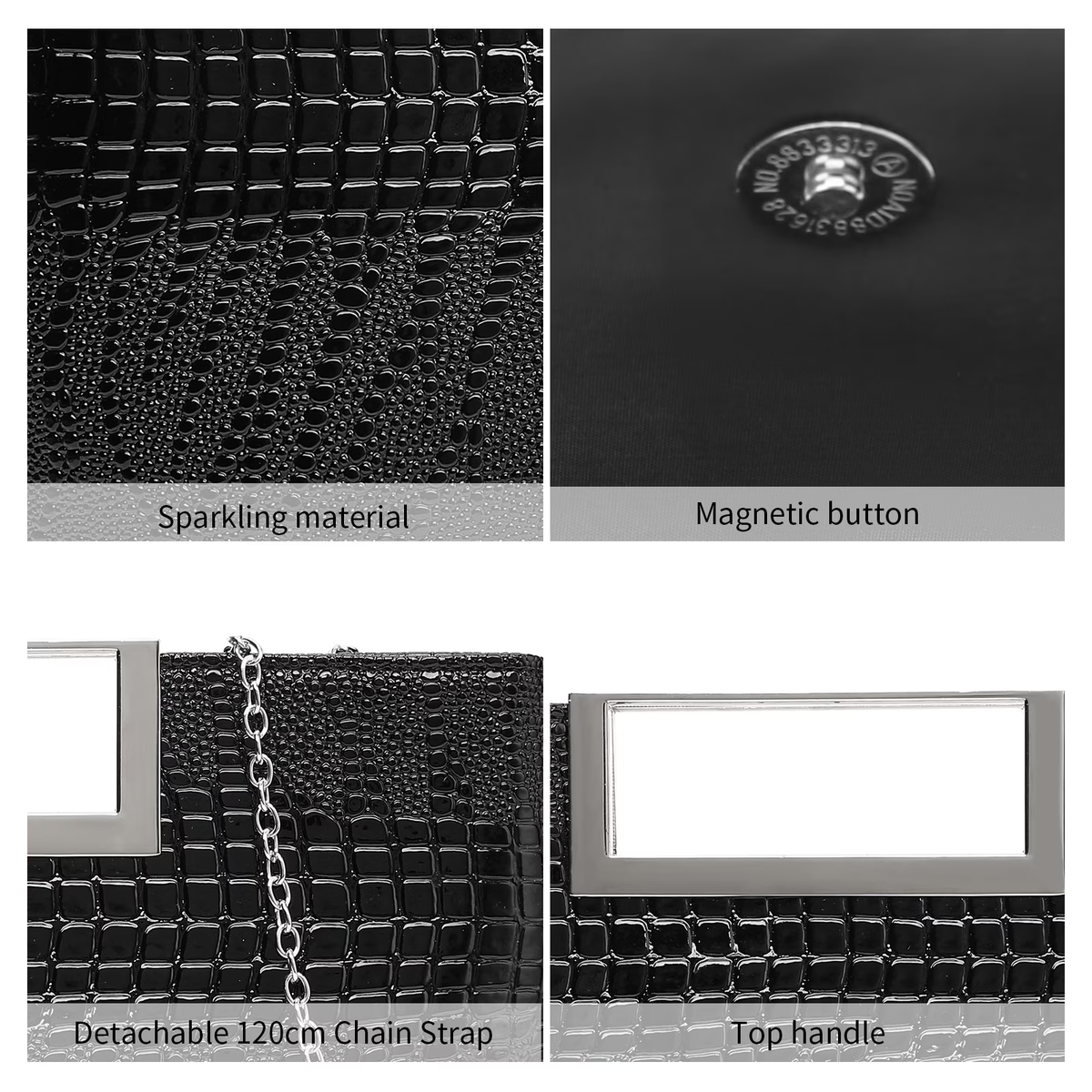 LOUEBICA Vegan Leather Handbag Clutch Purses for Women Formal Stylish Evening Clutch for Weddings, Proms, Cocktail
