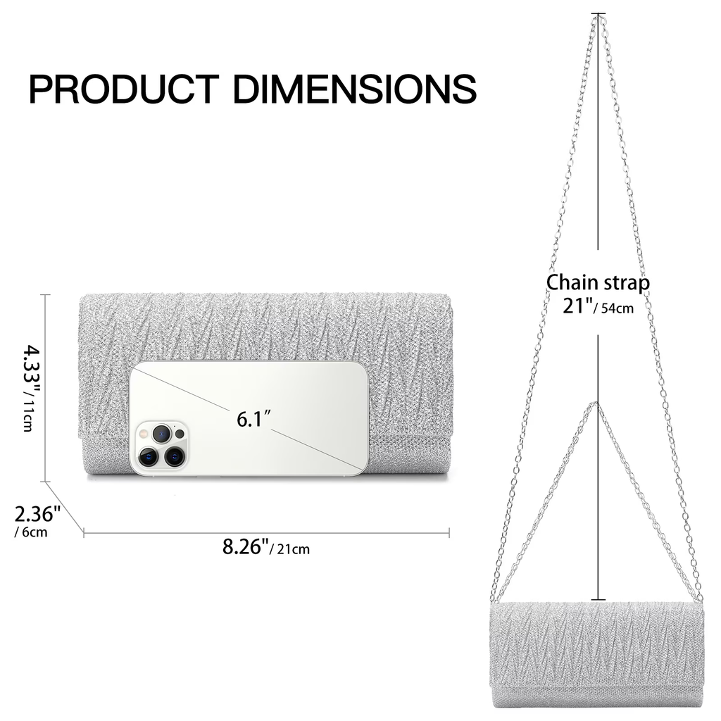 LOUEBICA Sparkly Clutch Purses for Women Wedding Evening Bag for Parties Handbags for Formal Crossbody Shoulder Envelope Bag