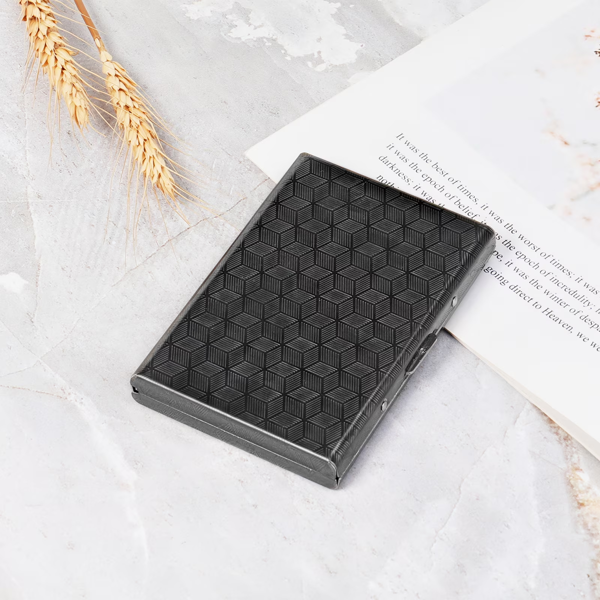 LOUEBICA Slim Credit Card Holder RFID Blocking Credit Card Stainless Steel Metal Wallet Business Card Cases with 6 Slots Men for Women