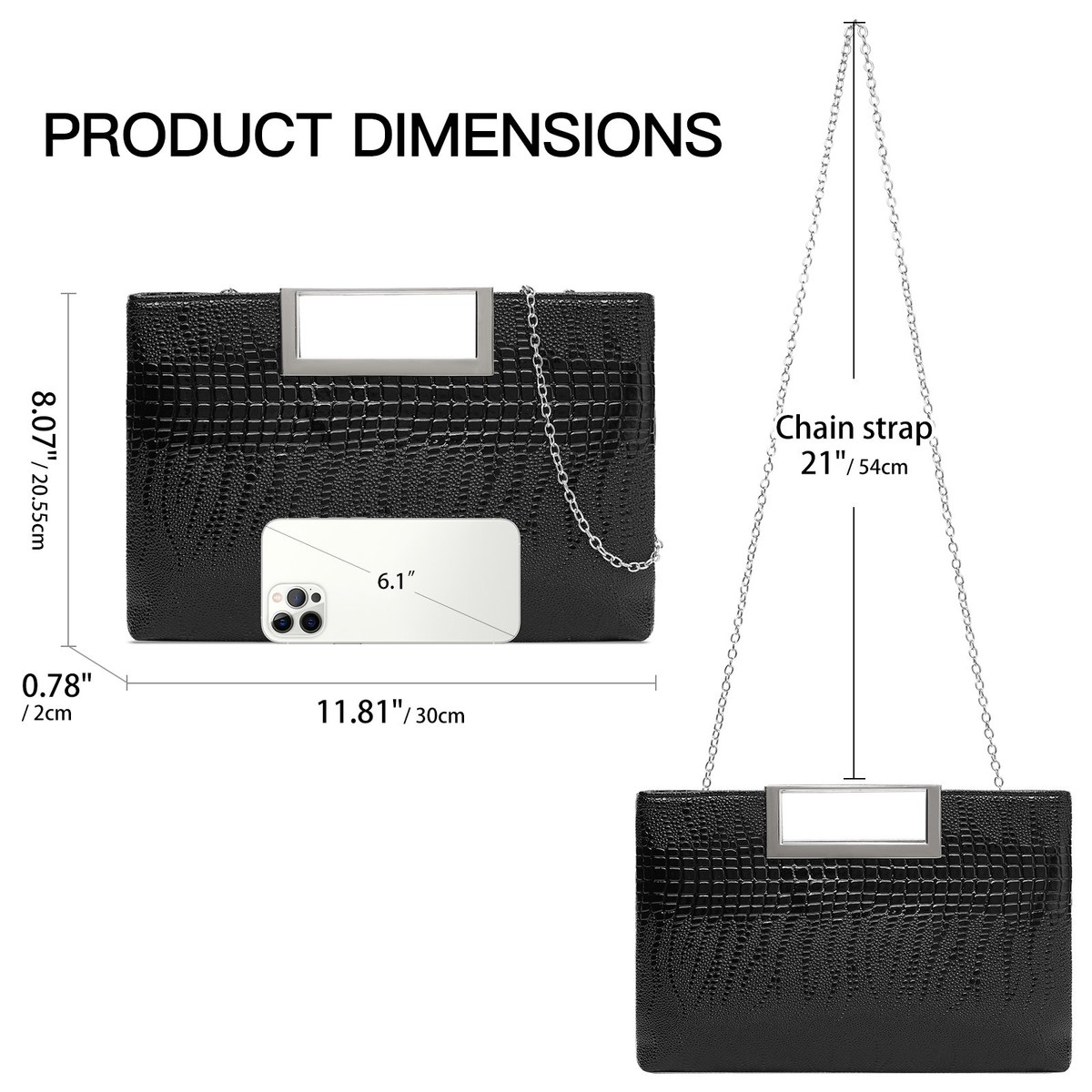 LOUEBICA Vegan Leather Handbag Clutch Purses for Women Formal Stylish Evening Clutch for Weddings, Proms, Cocktail